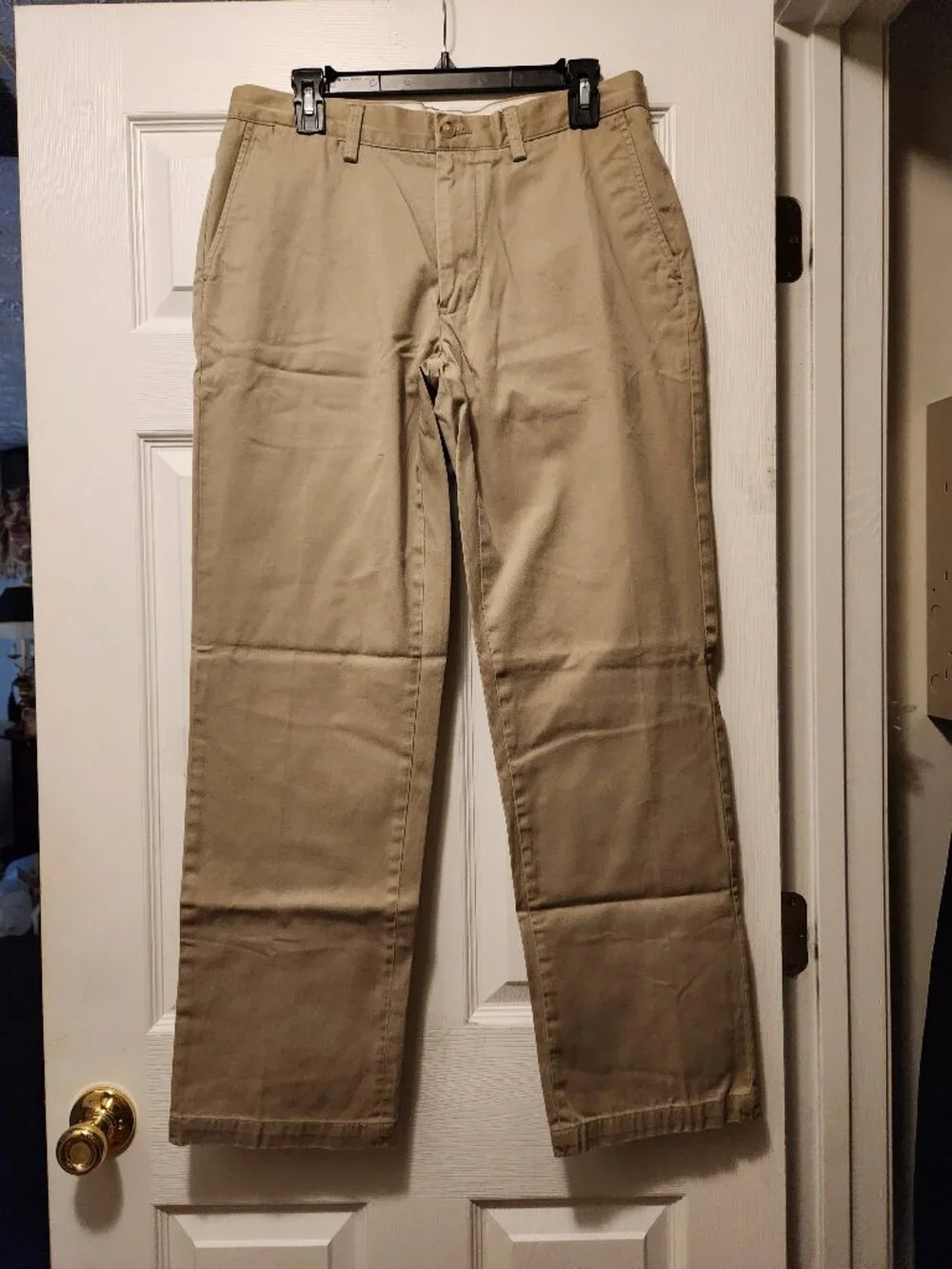 polo Ralph Lauren men's khaki 100%cotton flat front casual pants size: 32/32